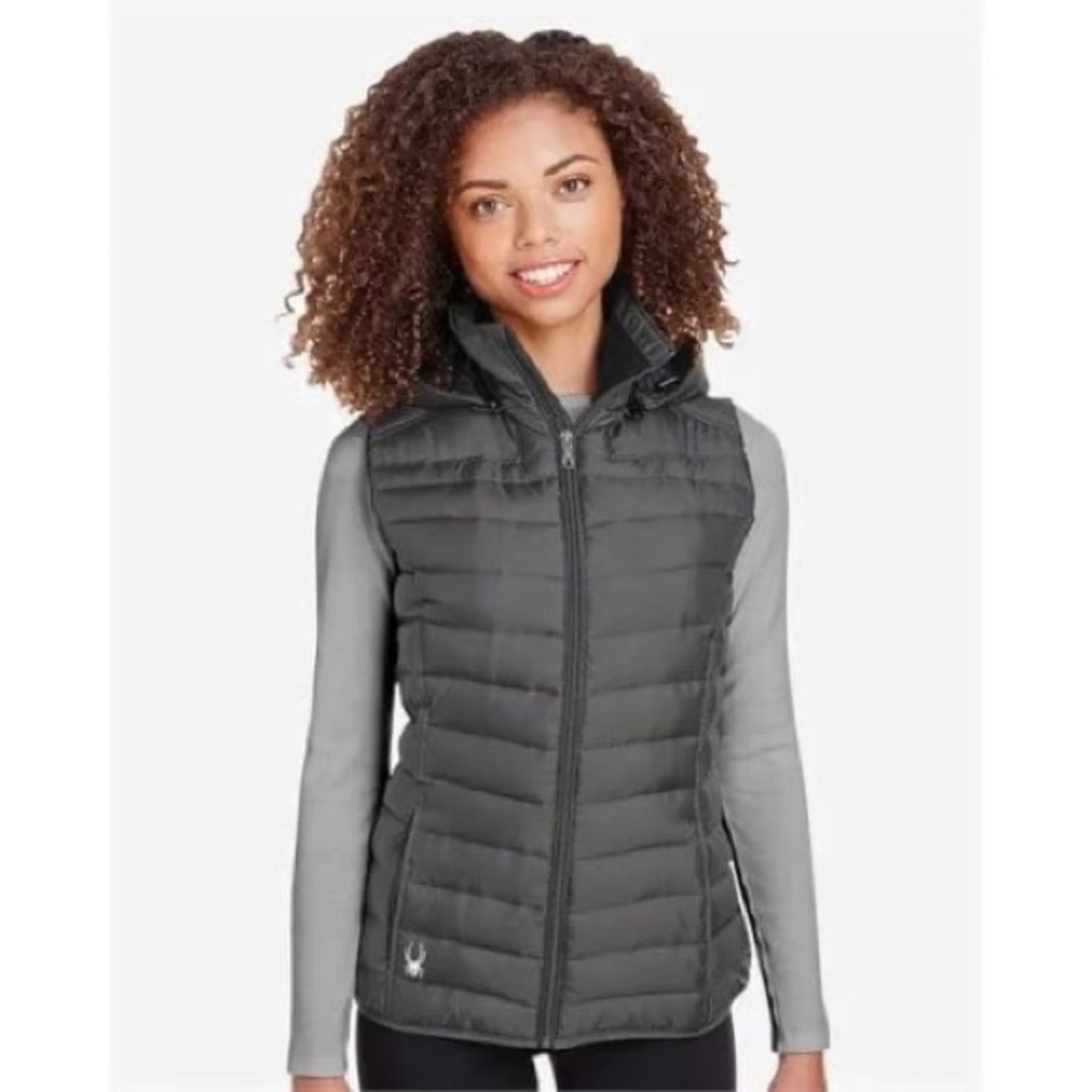 Spyder Women's Supreme Dark Grey Puffer Vest View 4